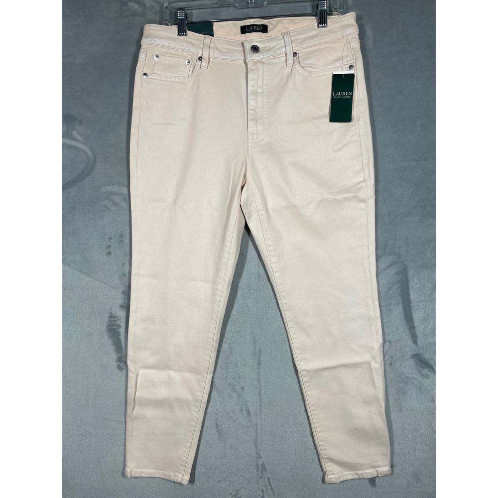 Lauren Ralph Lauren Premier Skinny Ankle Jeans Shell Pink Size 12 NWT High Rise
